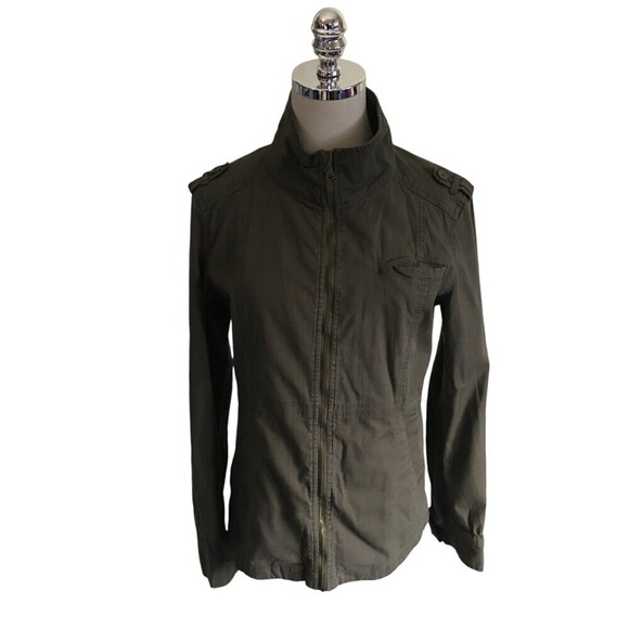 Prana Utility Jacket Women's Size Medium Green Cotton Blend Zip - Picture 1 of 8